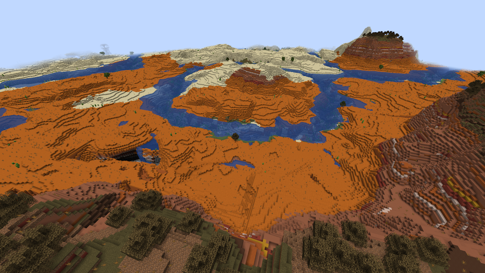 Screenshot of spawn in a world with seed -1232798811736812490