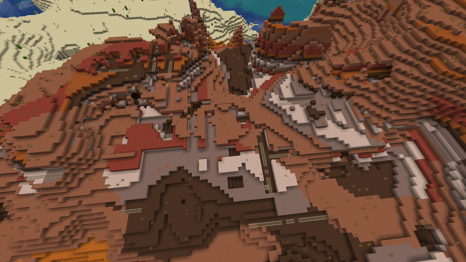 Screenshot of an Abandoned Mineshaft in a world with seed -6348815375313260649 on Java Edition
