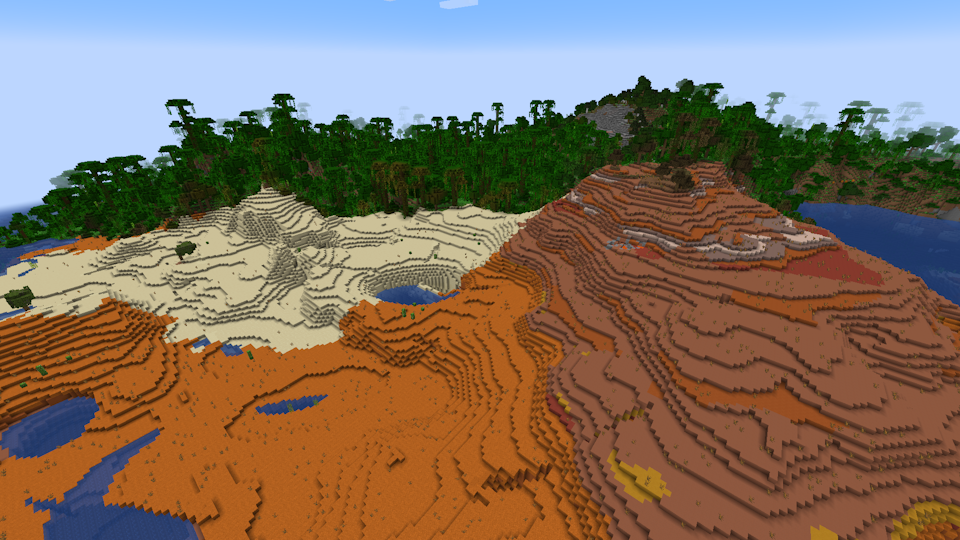 Screenshot of spawn in a world with seed -7621768151940122137
