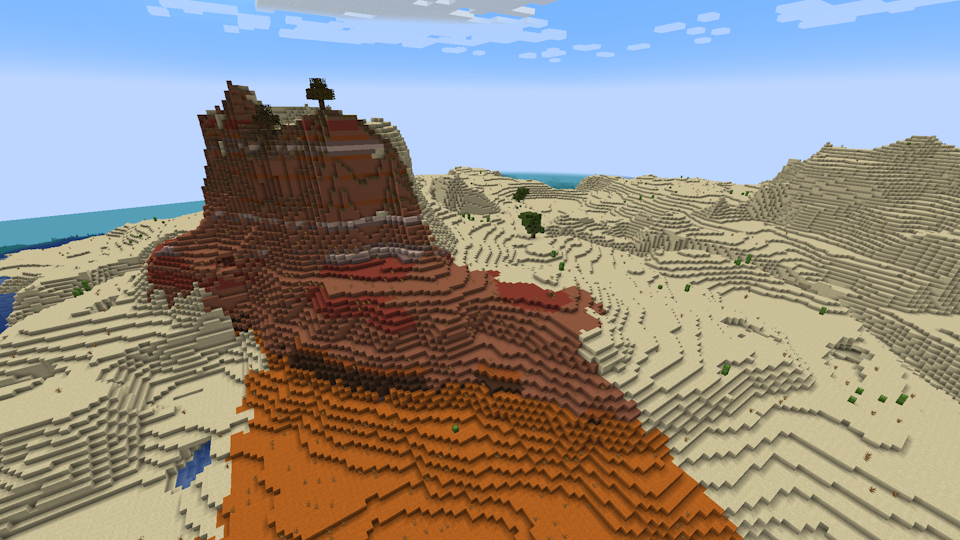 Screenshot of spawn in a world with seed 4977439733753807668