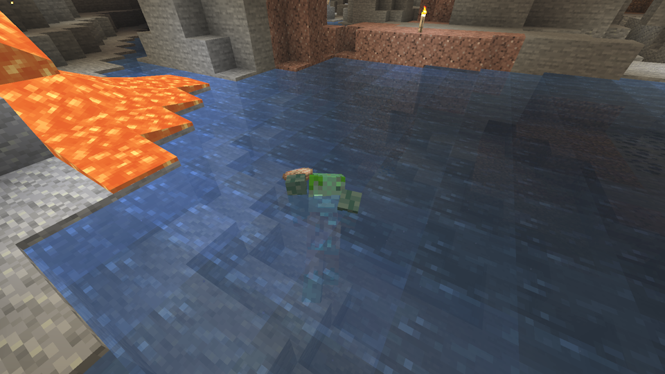 Drowned in an underground lake, holding a Nautilus Shell