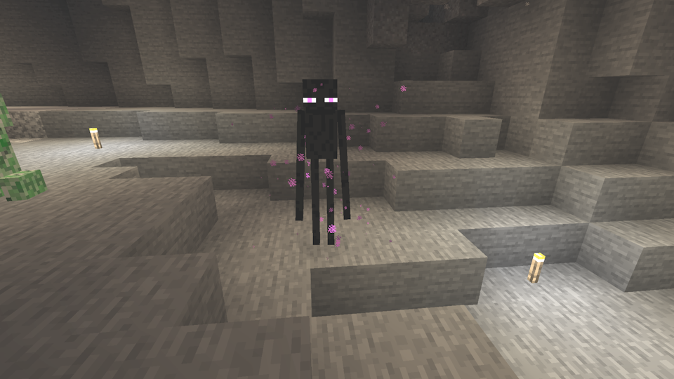 Enderman in a cave