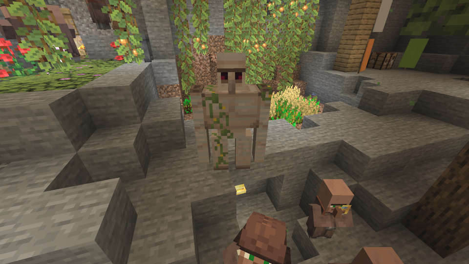 Iron Golem in a player-built underground village