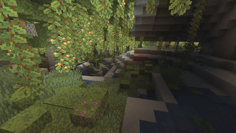 Screenshot of a Lush Cave