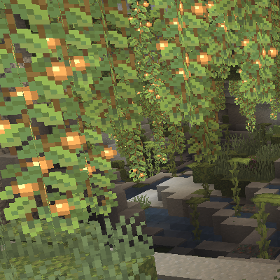 Screenshot of Glow Berries in a Lush Cave