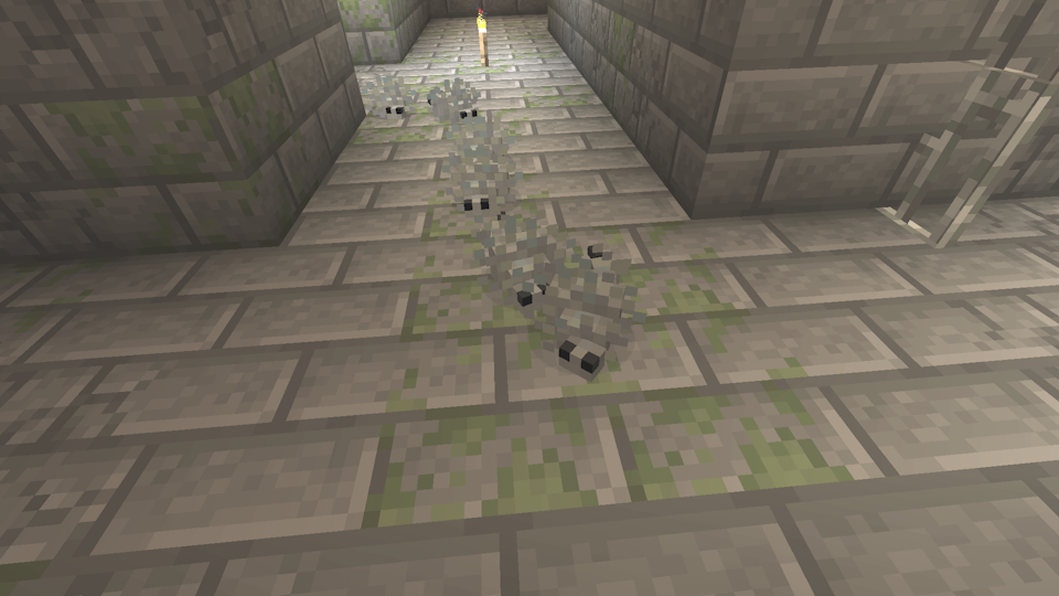 Silverfish swarm attacking the player in a Stronghold