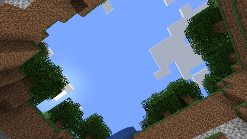 Screenshot taken looking up inside a sinkhole