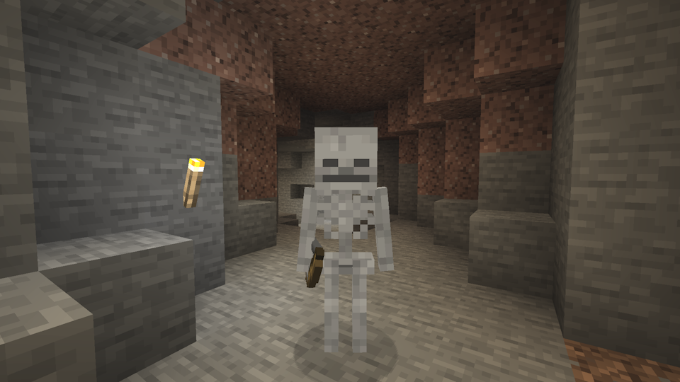 Skeleton in a cave