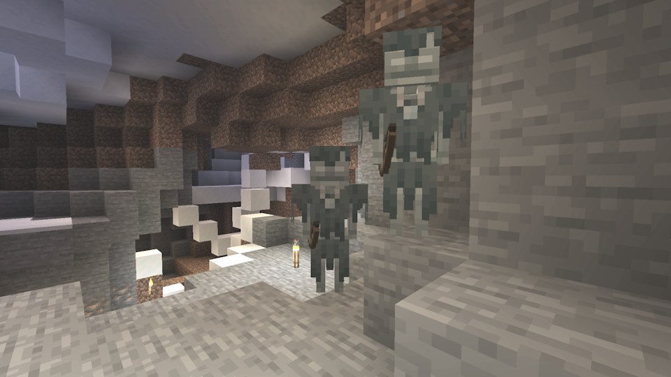 Two Strays in a snowy cave